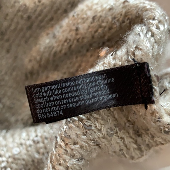 Tan sweater with sparkle and hi-lo hem - Picture 6 of 7